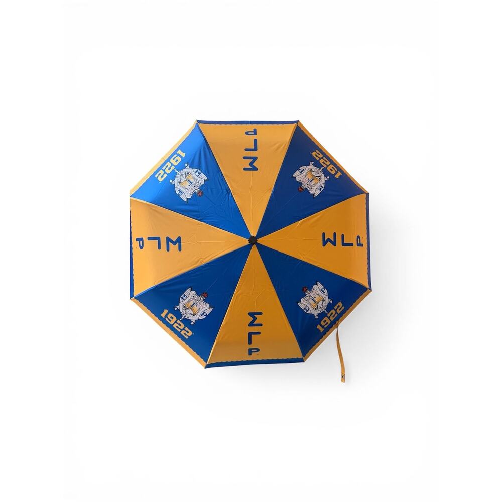 Blue and Gold Umbrella with Crest